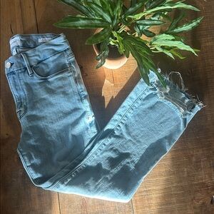 Frame Denim Light Blue Le Crop Mini Boot Jeans